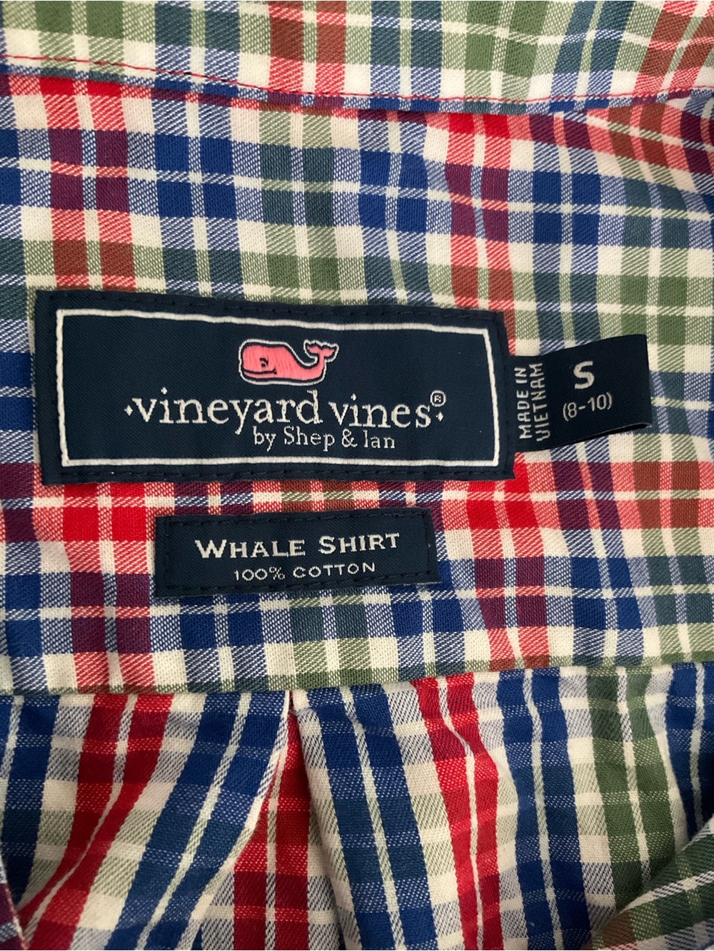 Vineyard Vines Whale Shirt 8-10 Boys Plaid Button-Down Shirt 100% cotton - Picture 5 of 5